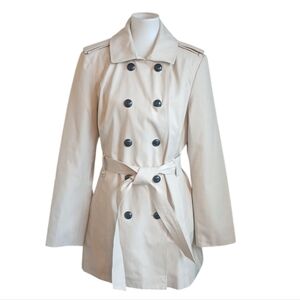 Marc New York Beige Short Trench Coat Double Breasted Spring Rain Coat XL
